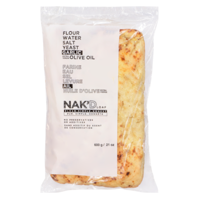 Manoucher Focaccia à l'ail 600 g, 0,73 $/100g