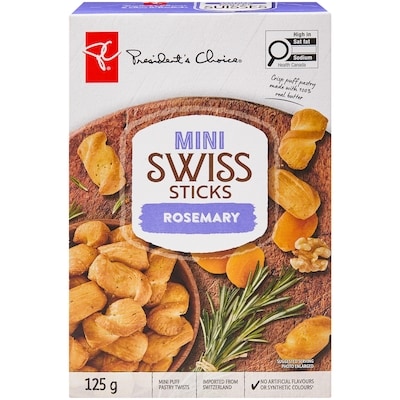 President's Choice Rosemary Mini Swiss Sticks 125 g, $2.55/100g