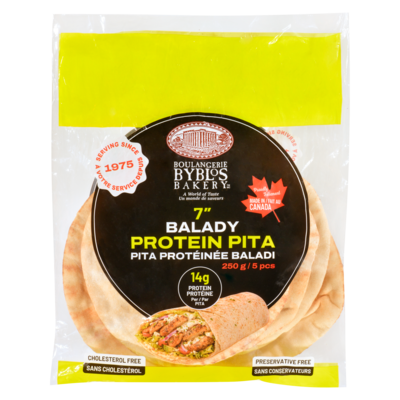 Byblos 7'' pita protéinée baladi 250 g, 1,48 $/100g