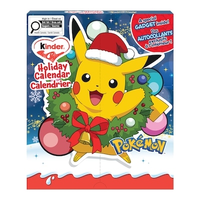 Kinder Pokémon Holiday Calendar 2026, 24 KINDER Assorted Chocolate Confections and Special Stickers 198 g, $9.09/100g