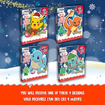 Pokémon Holiday Calendar 2026, 24 KINDER Assorted Chocolate Confections and Special Stickers