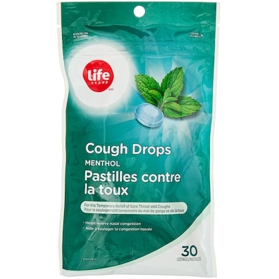 Life Brand Menthol Cough Drops 30 Lozenges 30 ea, $0.08/1ea