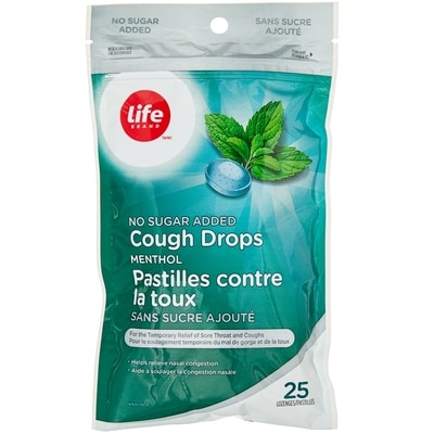 Life Brand Menthol Cough Drops 25 Lozenges 25 ea, $0.06/1ea