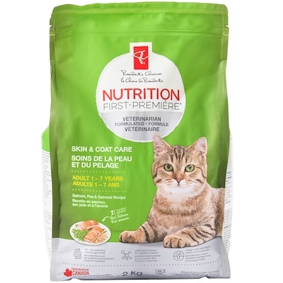 President's Choice Nutrition First Skin and Coat Care Premium Adult Dry Cat Food 2 kg, $0.55/100g