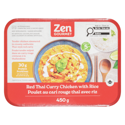 Poulet au cari rouge thai avec riz 450 g, 2,22 $/100g