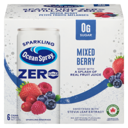 Ocean Spray Sparkling Beverage Mixed Berry Zero Sugar 6x340.0 ml, $0.32/100ml