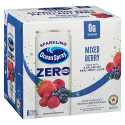 Ocean Spray Sparkling Beverage Mixed Berry Zero Sugar - 6x340.0 ml