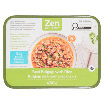  Bulgogi de bœuf avec du riz 450 g, 2,22 $/100g