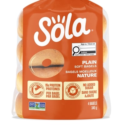 Sola Plain Protein Bagels, 15g Protein 340 g, $2.21/100g