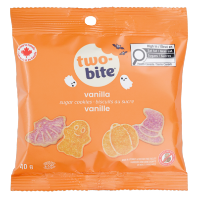 Two-bite Biscuits au sucre d'Halloween vanille 40 g, 3,75 $/100g