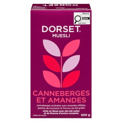 Dorset Céréales muesli canneberges et amandes 500 g, 1,40 $/100g