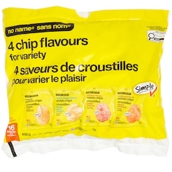 Sans Nom 4 saveurs de croustilles pour varier le plaisir 448 g, 1,78 $/100g