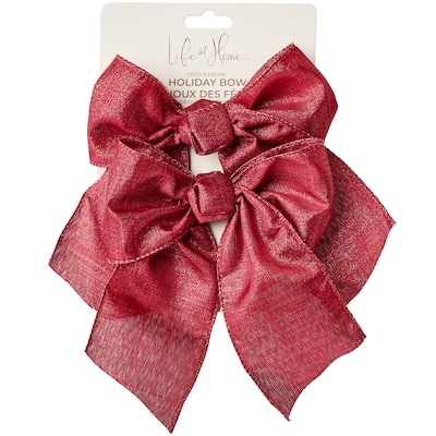 Life at Home Textured Holiday Bows 2 Pack - Burgundy 1 ea, $4.00/1ea