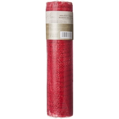 Life at Home Holiday Ribbon 10 in x 15 ft - Red Mesh 1 ea, $4.00/1ea
