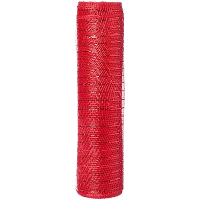 Holiday Ribbon 10 in x 15 ft - Red Mesh