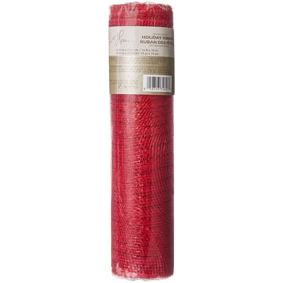 Life at Home Ruban des Fêtes 10 po x 15 pi – maille rouge 1 ea, 4,00 $/1ch