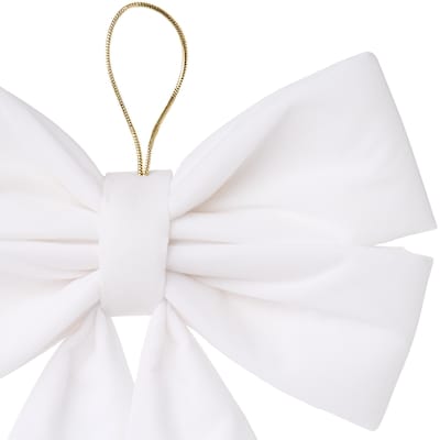 Chou des Fêtes en velours de taille moyenne – blanc