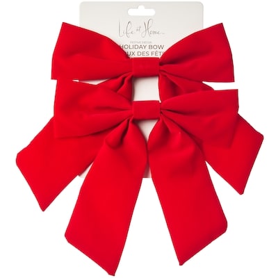 Life at Home Lot de 2 choux des Fêtes en velours, taille moyenne – rouge 1 ea, 5,00 $/1ch