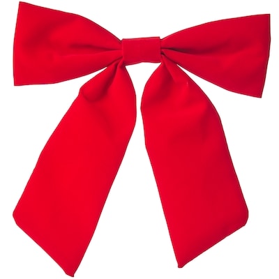 Lot de 2 choux des Fêtes en velours, taille moyenne – rouge
