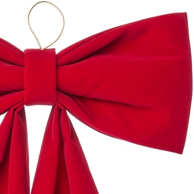 Large Velvet Holiday Bow - Burgundy