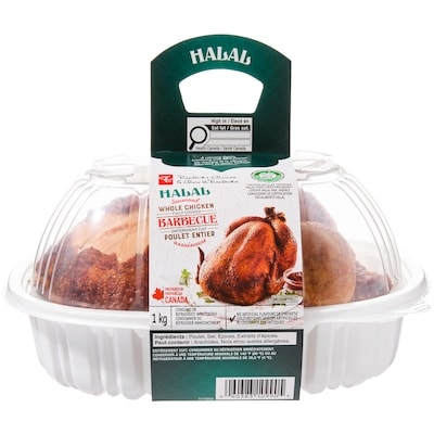 President's Choice Halal Barbecue Seasoned Fully Cooked Whole Chicken 1 kg, $1.30/100g