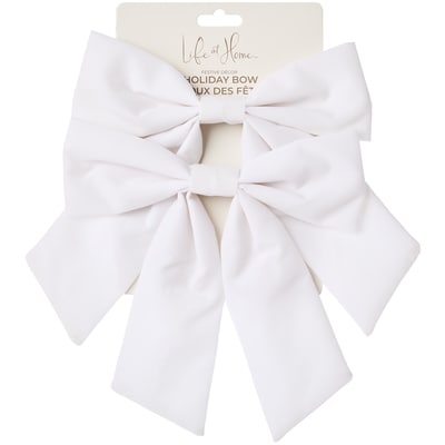 Life at Home Medium Velvet Holiday Bows 2 Pack - White 1 ea, $5.00/1ea