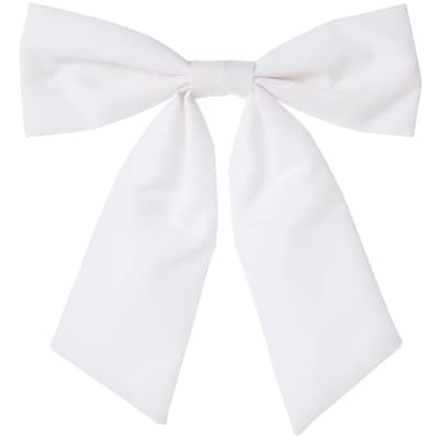 Medium Velvet Holiday Bows 2 Pack - White