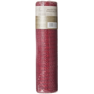 Life at Home Holiday Ribbon 10 in x 15 ft - Burgundy Mesh 1 ea, $4.00/1ea