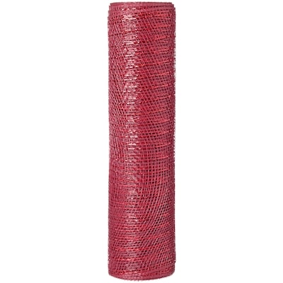 Holiday Ribbon 10 in x 15 ft - Burgundy Mesh