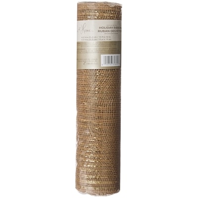 Life at Home Holiday Ribbon 10 in x 15 ft - Gold Mesh 1 ea, $4.00/1ea