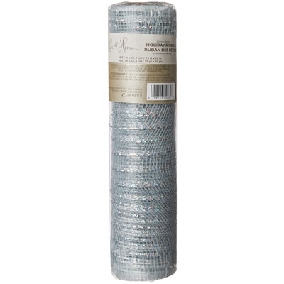 Life at Home Holiday Ribbon 10 in x 15 ft - Silver Mesh 1 ea, $4.00/1ea