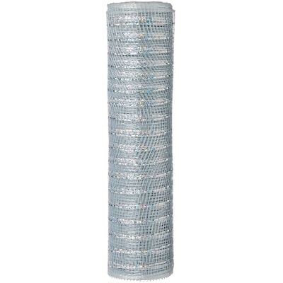 Holiday Ribbon 10 in x 15 ft - Silver Mesh