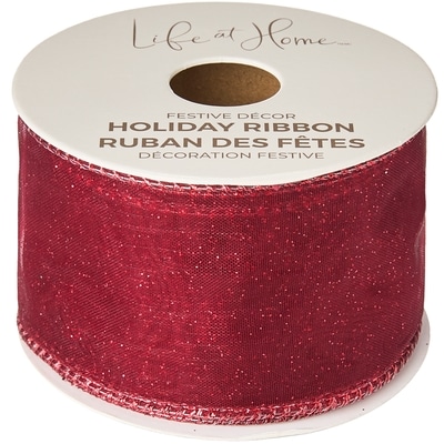 Life at Home Ruban des Fêtes 15 pi – bourgogne 1 ea, 4,00 $/1ch