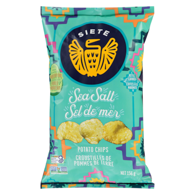 Siete Potato Chips Sea Salt 156 g, $4.48/100g