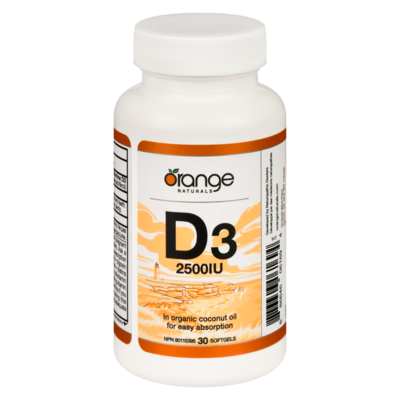 Orange Naturals D₃ 2500iu 30 ea, $0.50/1ea