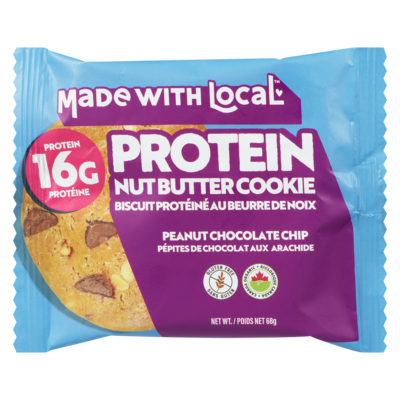 Made with Local Protein Nut Butter Cookie Peanut Chocolate Chip 68 g, $4.40/100g