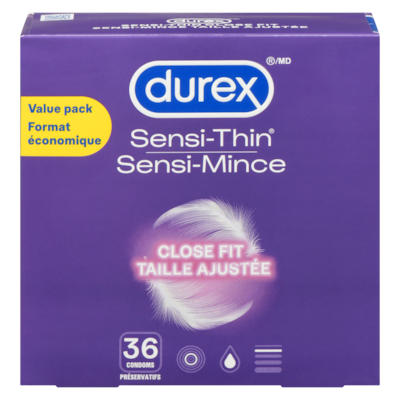 Durex Préservatifs taille ajustée format économique 36 ea, 0,50 $/1ch