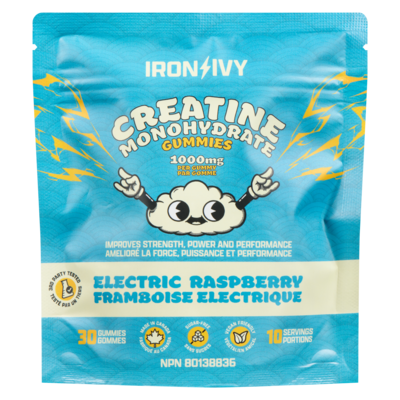 Iron Ivy Creatine Monohydrate Gummies Electric Raspberry 30 ea, $0.50/1ea