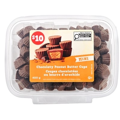 Johnvince Foods Chocolaty Peanut Butter Cups, Mini 400 g, $2.50/100g