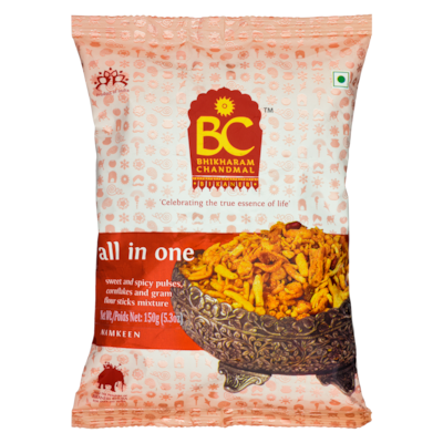 Bhikharam Chandmal Sweet And Spicy Pulses, Cornflakes And Gram Flour Sticks Mixture All In One 150 g, $1.33/100g