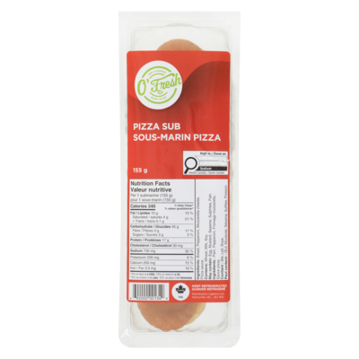 O'Frais Pizza Sub Sandwich 160 g, $3.13/100g