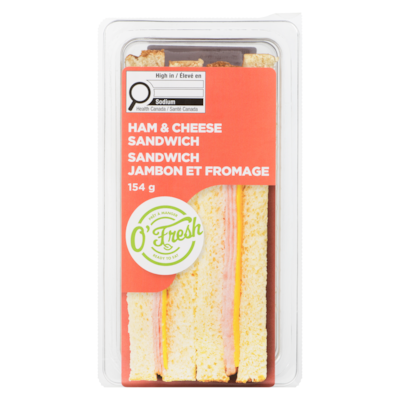 O'Frais Ham & Cheese Sandwich 154 g, $2.27/100g