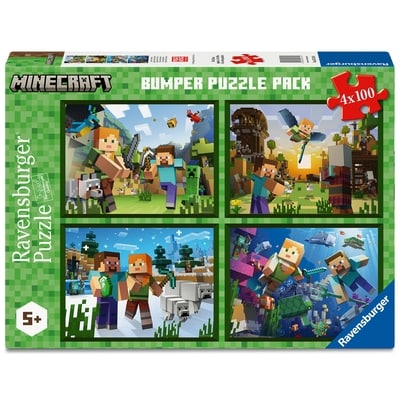 Ravensburger Pz Minecraft Puzzle 4x100 pcs 1 ea, $30.00/1ea
