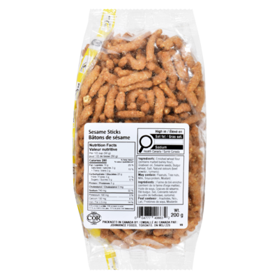 Johnvince Foods Bâtons de sésame 200 g, 1,50 $/100g