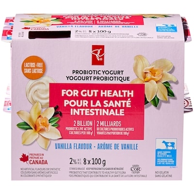 President's Choice 2% Probiotic Yogurt Vanilla 8x100.0 g, $0.62/100g