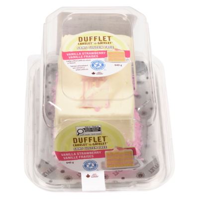 Dufflet Cakelet Vanilla Strawberry 640 g, $3.44/100g