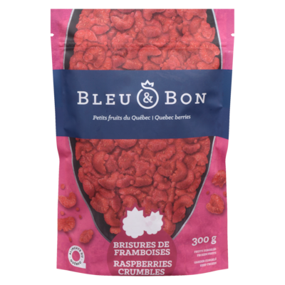 Bleu & Bon Quebec Berries Raspberries Crumbles 300 g, $2.00/100g