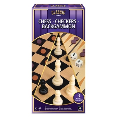 Merchant Ambassador 3-in-1 Games Chess, Checkers & Backgammon 1 ea, $10.00/1ea