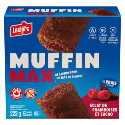 Leclerc Muffin Bars Raspberry Burst & Cocoa 223 g, $1.92/100g
