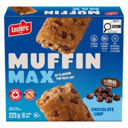 Leclerc Muffin Bars Chocolate Chip 223 g, $1.12/100g